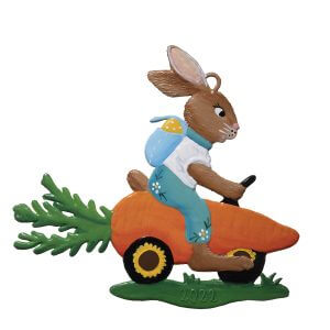 EO93 Bunny In A Carrot Racer Ornament