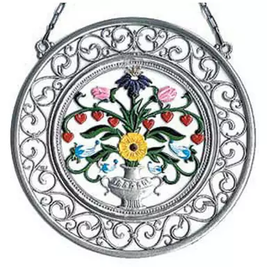FC10F Vase with Flowers Wall Hanging in Filigree Frame