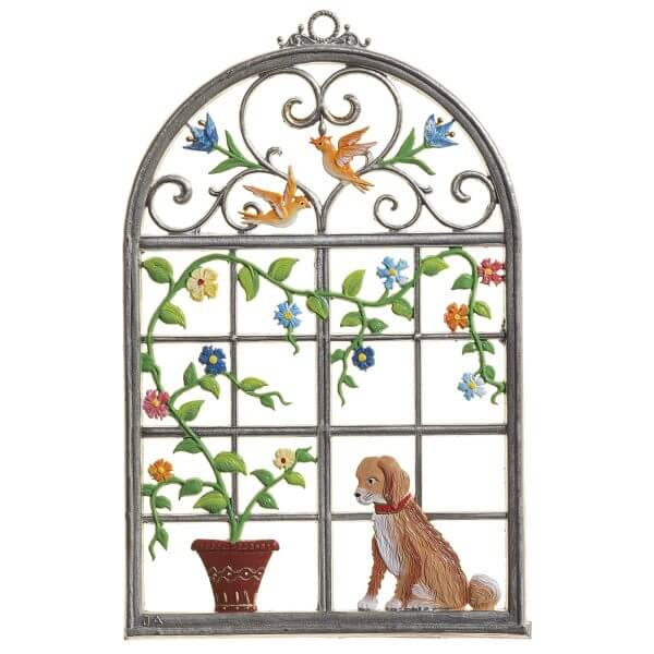 FC13 Window with Dog Wall Hanging.