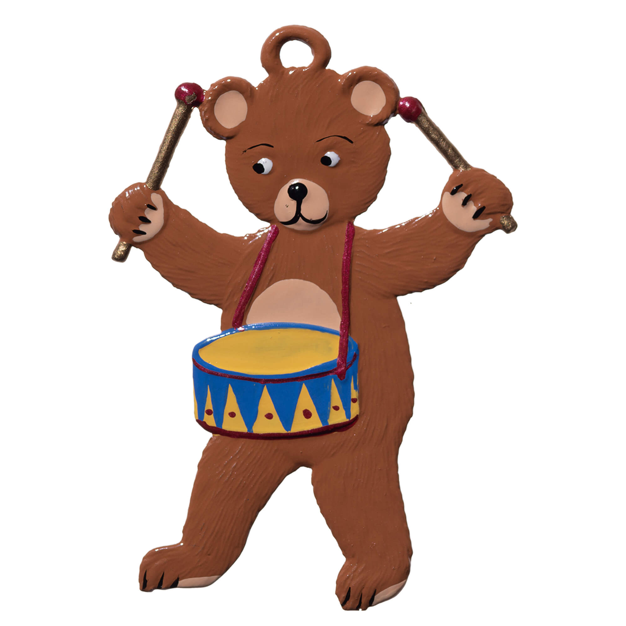 MO06 Teddy Bear woith Drum Ornament