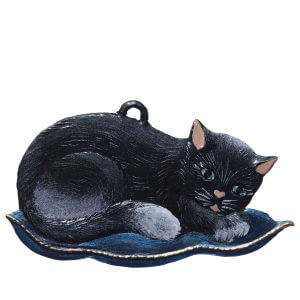Cat on a Cushion Ornament by Wilhelm Schweizer Image