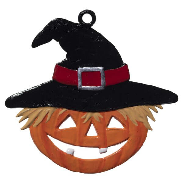 MO27 R Pumpkin with Hat Ornament MO27 R Pumpkin with Hat Ornament