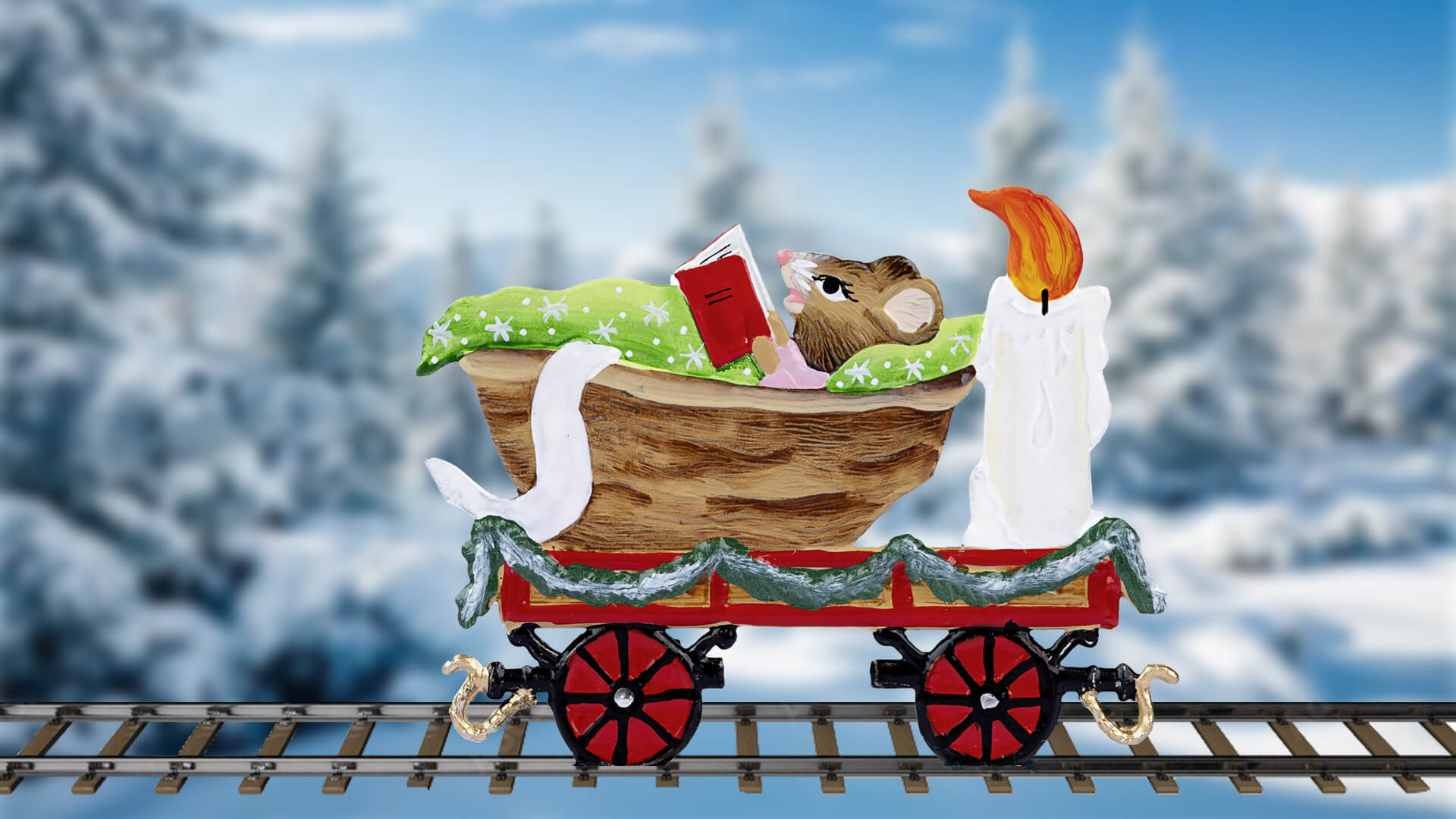 Pixie Mouse on Rail Car Image