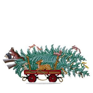 SC17D Train Car with Pine Trees and Animal Escorts