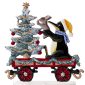 Train Car with Christmas Penguin by Wilhelm Schweizer Reverse Image