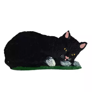SO44B Black Sleeping Cat