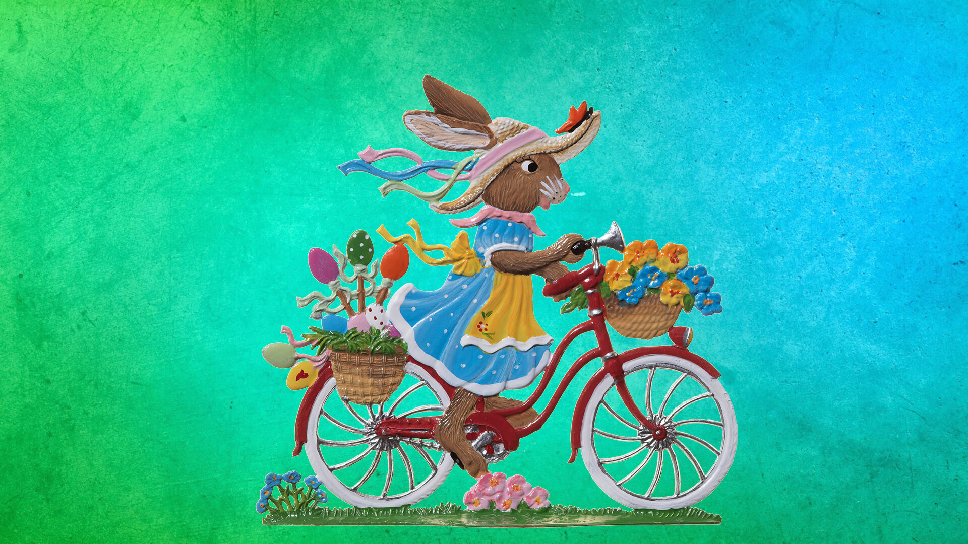 Spring with Bunny on Bicycle by Wilhelm Schweizer Image