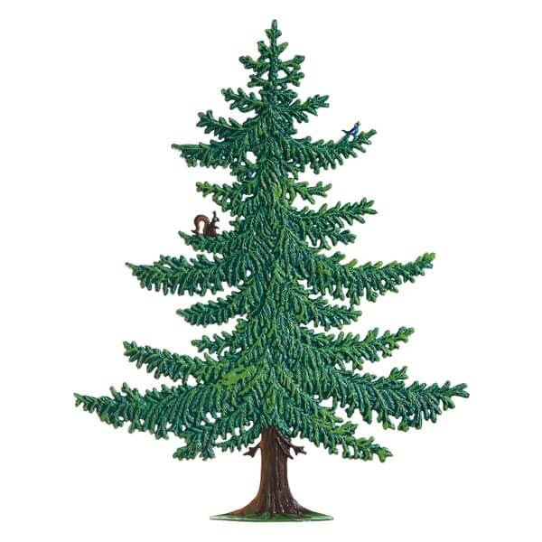 TC06S R Large Summer Pine Tree with Squirrel and Bird
